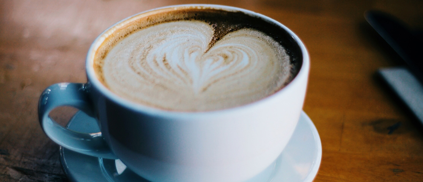 Coffee mug with latte
