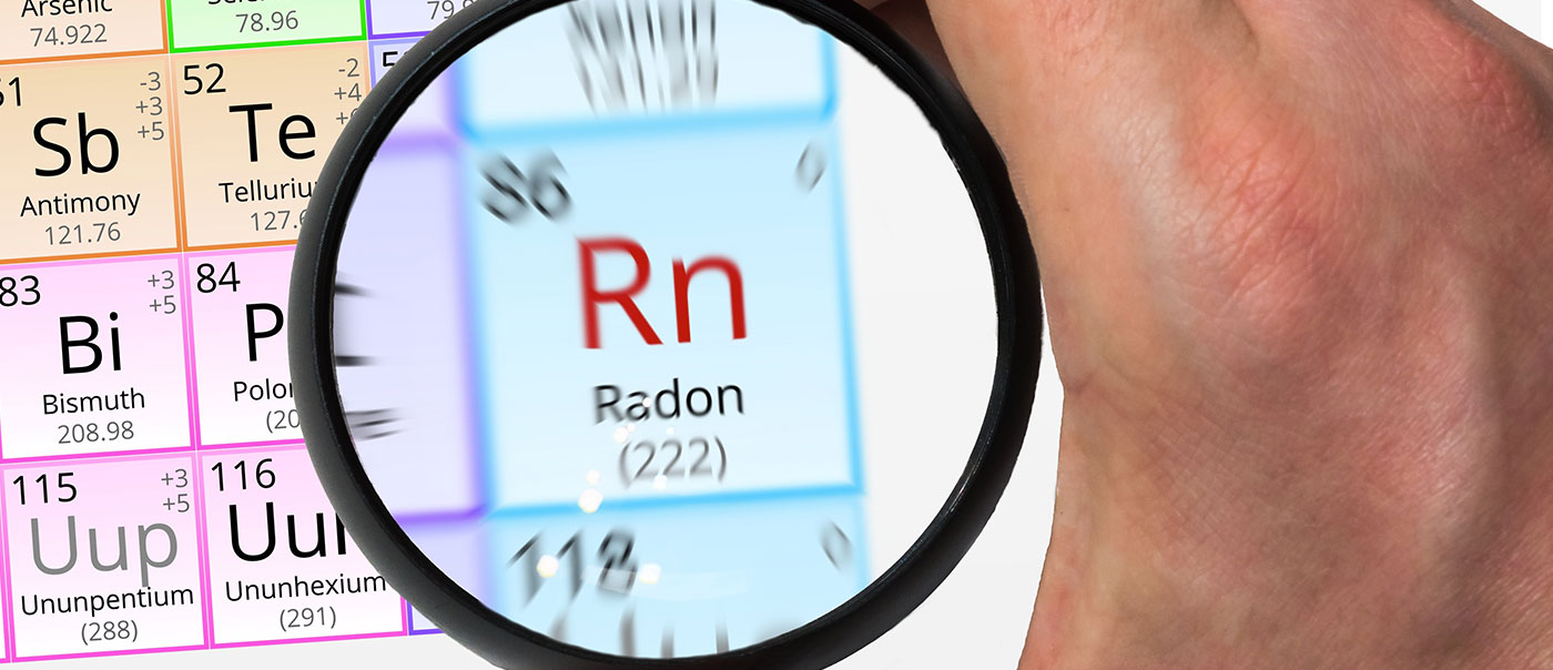 Periodic table highlighting radon