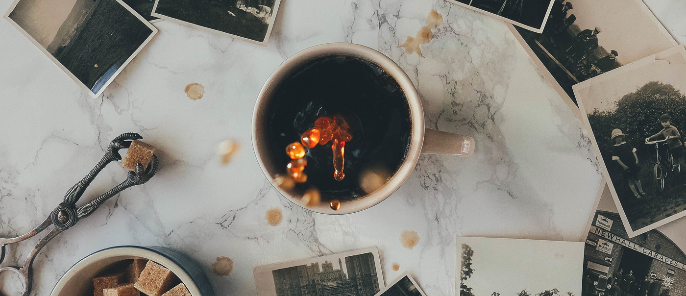 Coffee cup on table. Mmmm