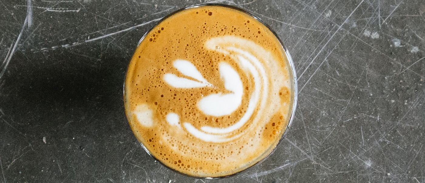 Latte on marble counter