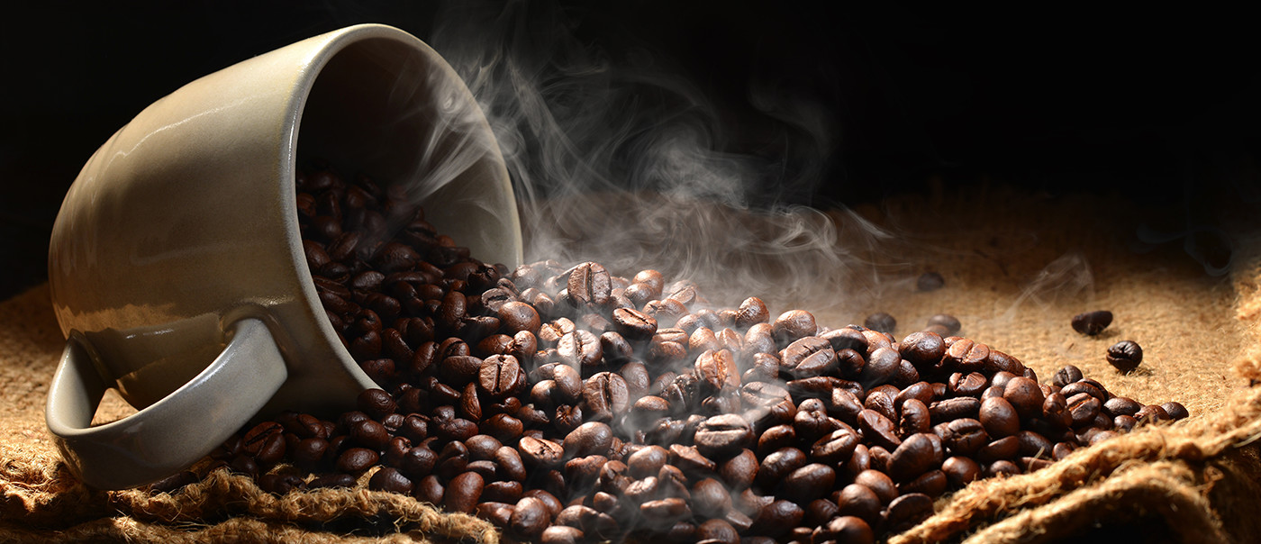 Hot coffee beans.