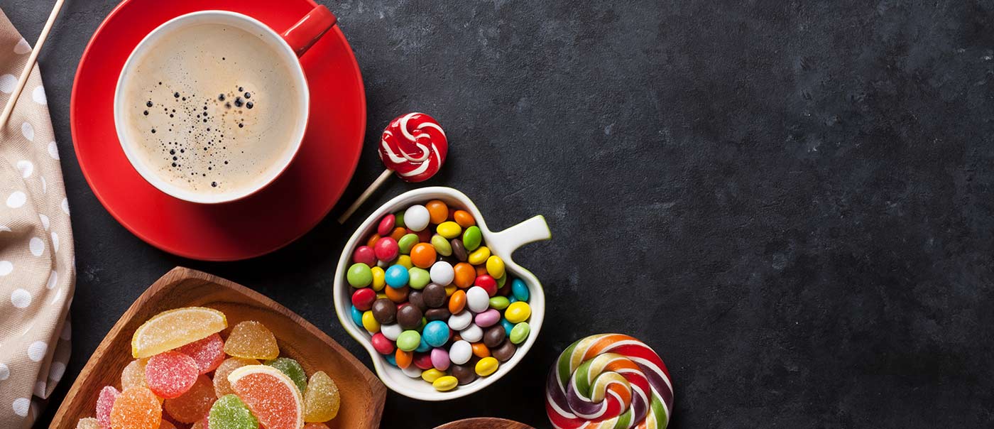 Candy and coffee.