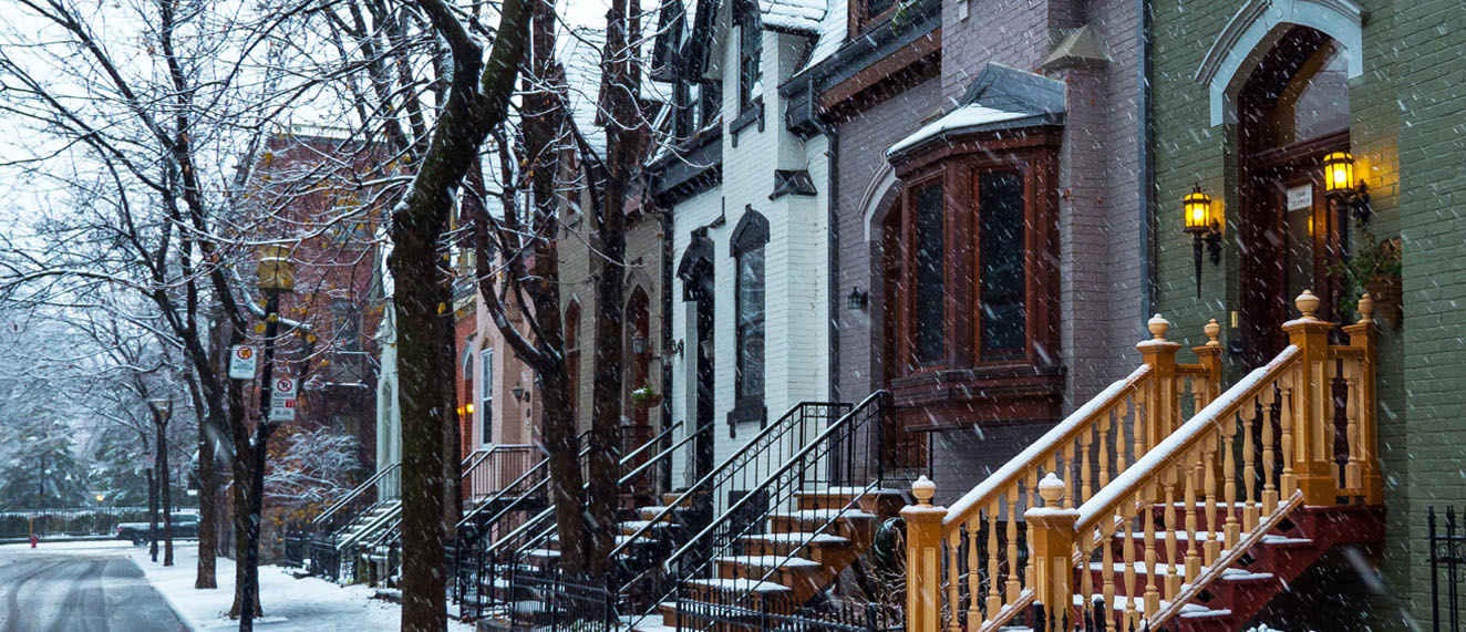 Montreal street in winter.