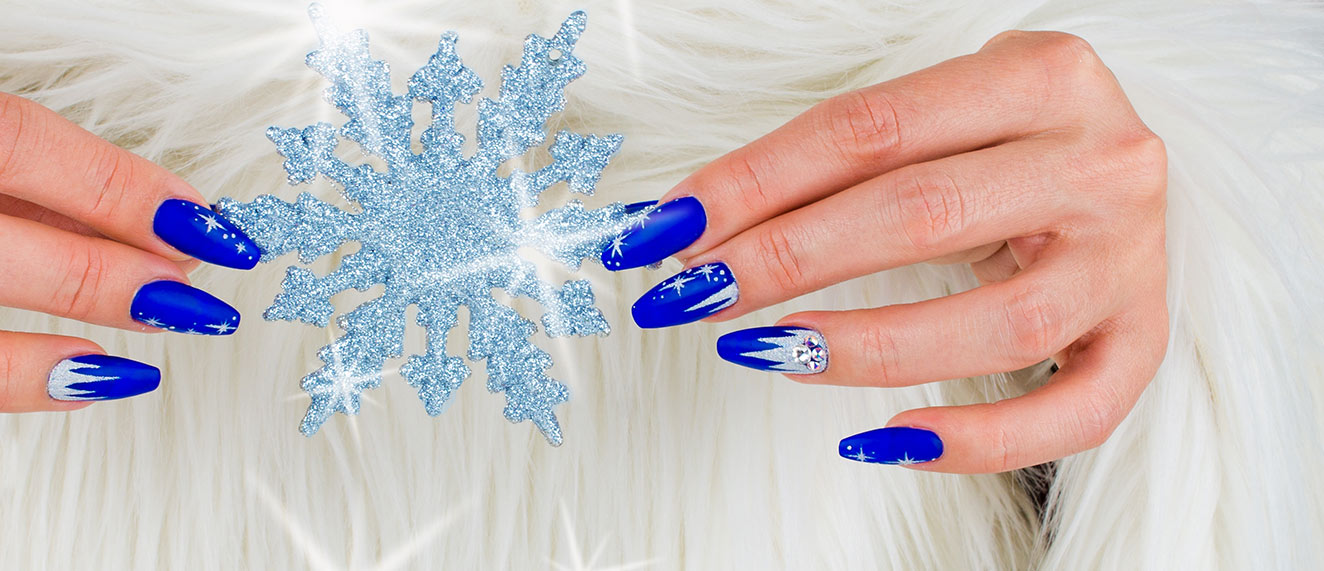 Frozen-inspired nails.