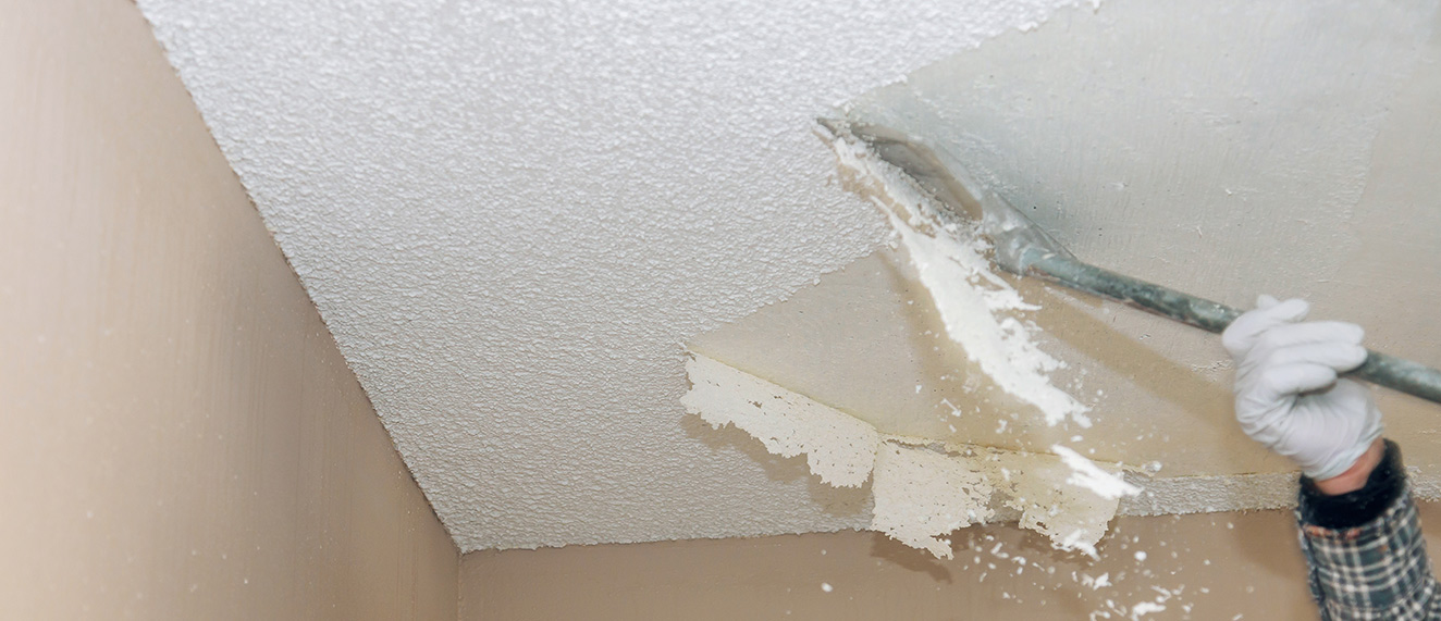 Removing stucco ceiling