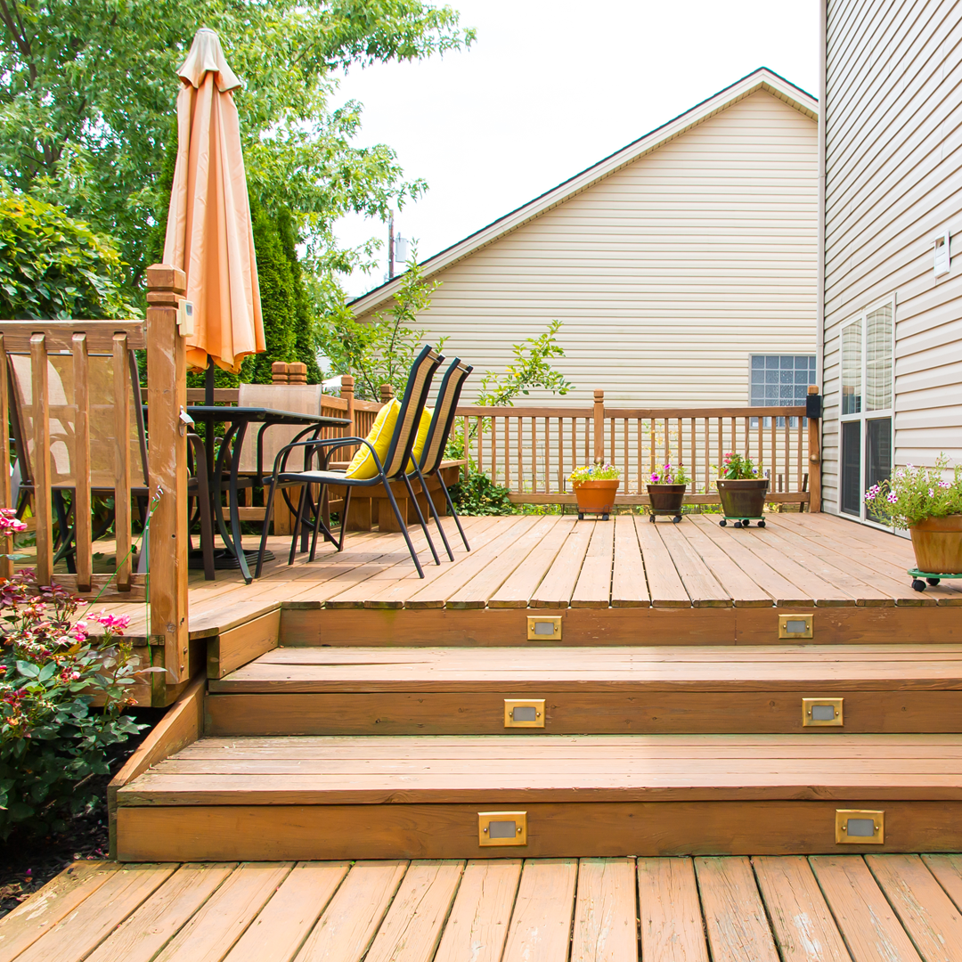 Wood deck. 