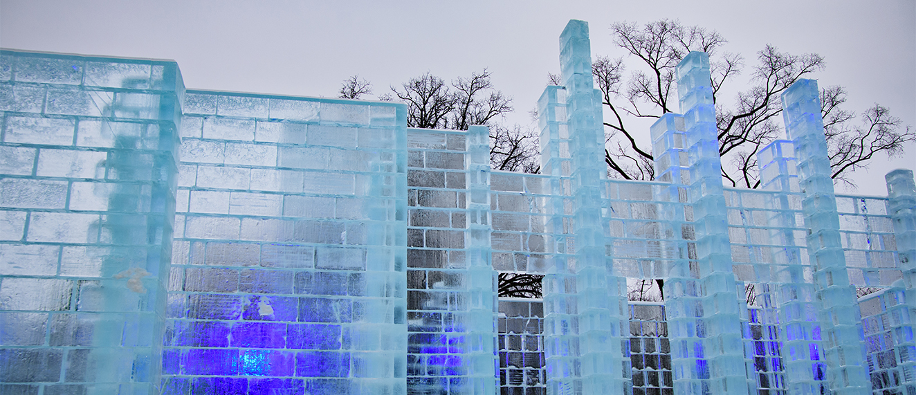 The famous annual Ice Castle during the Quebec City winter festi